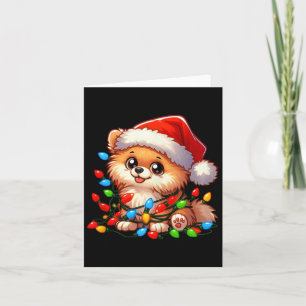 Spitz Weihnachtslicht Hund Funny Xmas Karte