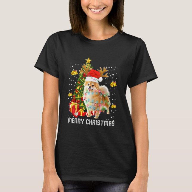 Spitz Weihnachtslicht Tree Santa Xmas Pajama T-Shirt (Vorderseite)