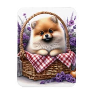 Spitz Welpenhund Wasserfarben, flexibel Magnet