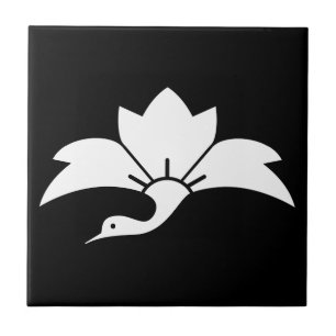 Spitzblättrige kranichförmige rhombische Blume Fliese