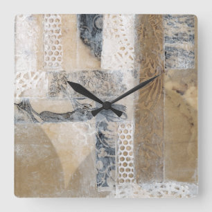 Spitze-Collage I Quadratische Wanduhr