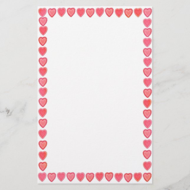 Spitze-Herz-Briefpapier Briefpapier (Vorderseite)