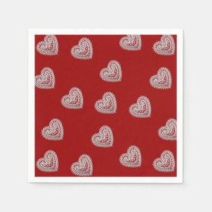 Spitze-Herz-Muster-Valentinsgruß-Servietten Serviette