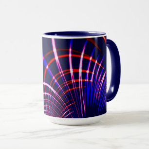 Spitze Kurven von blau nach rot und weiß. Flieder? Tasse