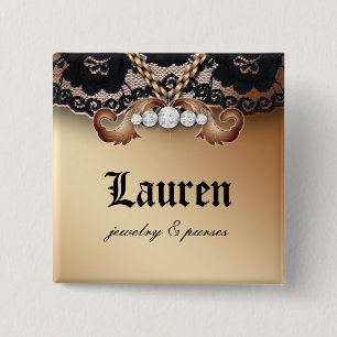 Spitze-Schmuck-Halsketten-Goldbrosche der Button