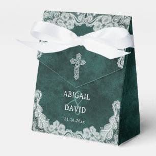 Spitze Smaragdgrün Samt Religiös Hochzeitszelt Geschenkschachtel