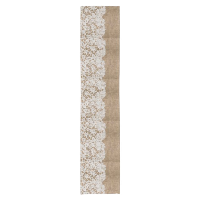 Spitze-u. Leinwand-Tabellen-Läufer Kurzer Tischläufer (Vorderseite)