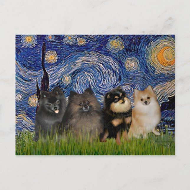 Spitze (vier) - Starry Night Postkarte (Vorderseite)