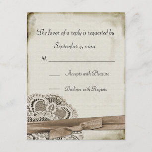 Spitze-Wartekarte Melinda Vintage RSVP Karte