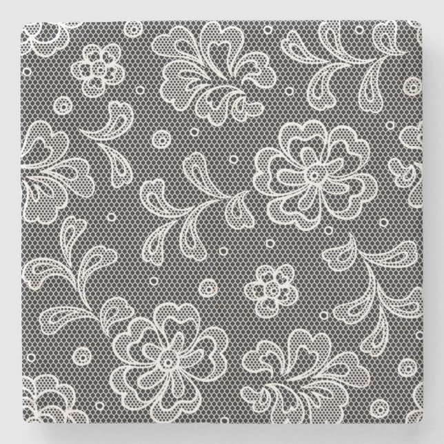 Spitzegewebemuster 1 steinuntersetzer (Vorderseite)