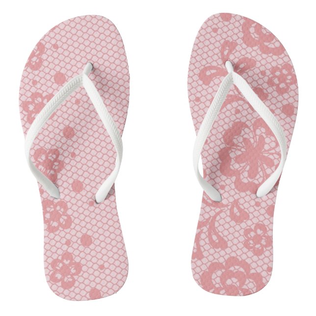 Spitzemuster, Blume Vintage 3 Flip Flops (Fußbett)