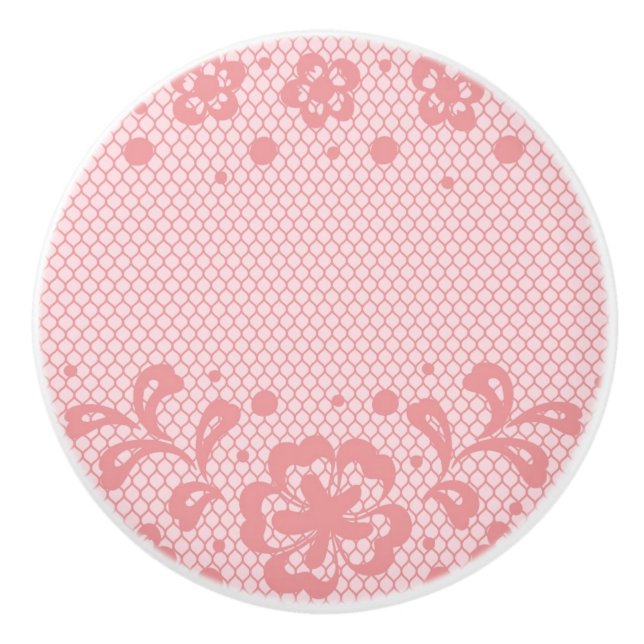 Spitzemuster, Blume Vintage 3 Keramikknauf (Vorderseite)