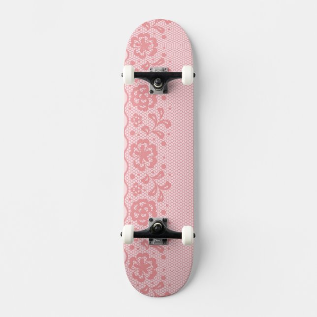 Spitzemuster, Blume Vintage 3 Skateboard (Vorderseite)
