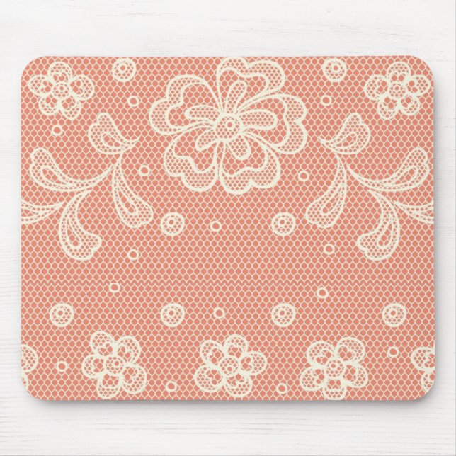 Spitzemuster, Blume Vintage 4 Mousepad (Vorne)