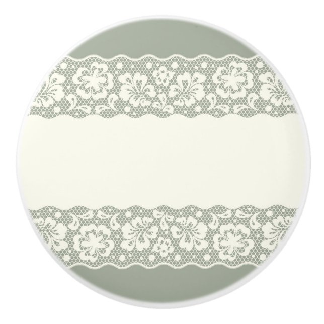 Spitzemuster, Blume Vintage 5 Keramikknauf (Vorderseite)