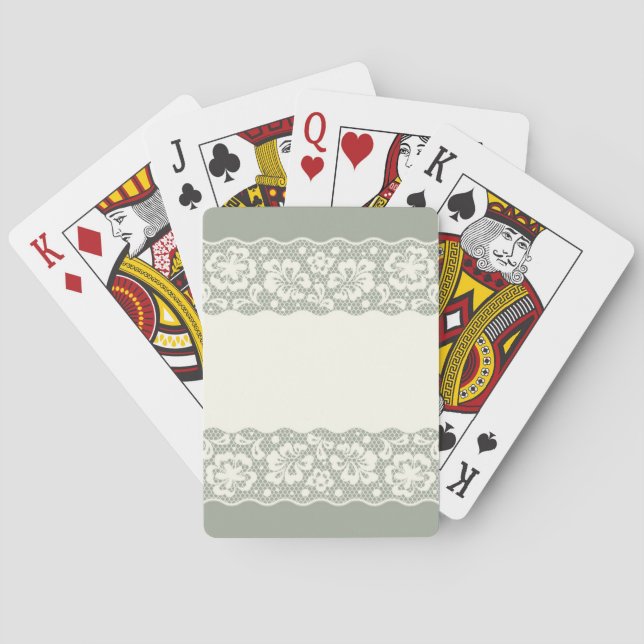 Spitzemuster, Blume Vintage 5 Spielkarten (Rückseite)