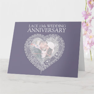 Spitzen 13. Hochzeitstag Oversized Karte