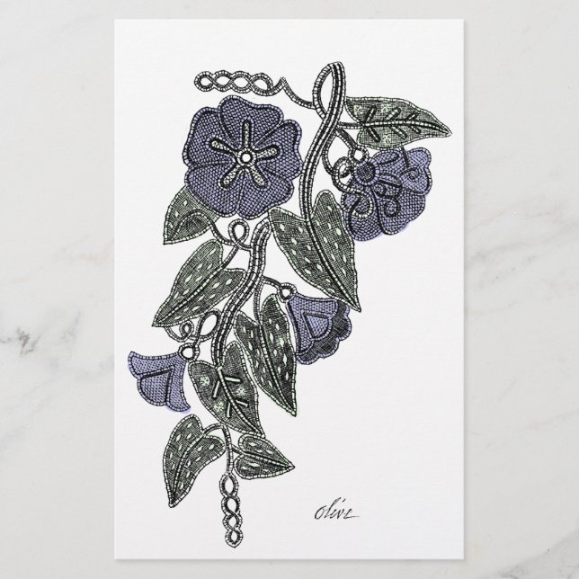 Spitzen-Blume 2 Briefpapier (Vorderseite)