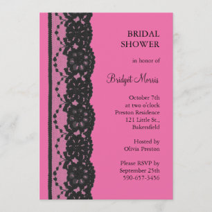 Spitzen-Brautparty (Fuchsia) Einladung