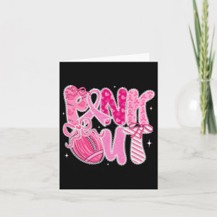 Spitzen Coquette Bow Pink Out Footll Brustkrebs Aw Karte