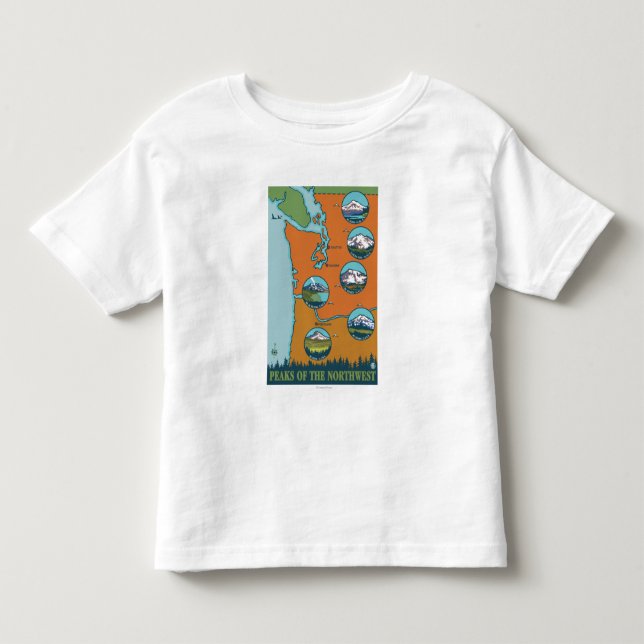 Spitzen des Nordwestens - 5 verschiedene Berge Kleinkind T-shirt (Vorderseite)