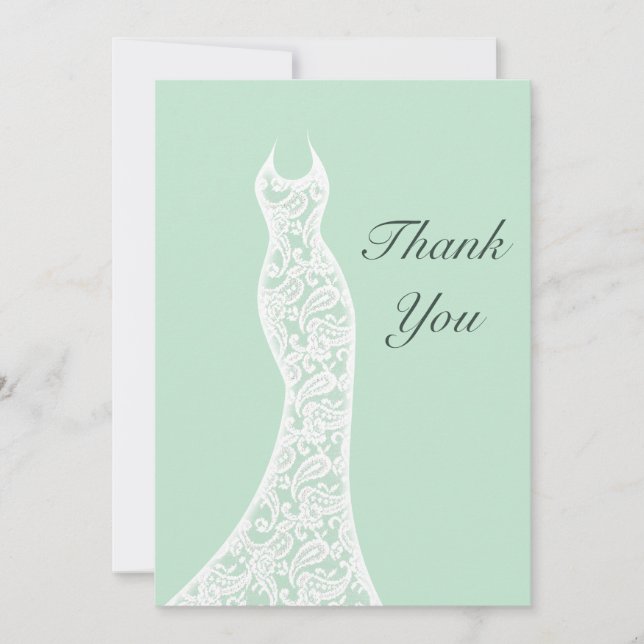 Spitzen- Minze danken Ihnen Dankeskarte (Vorderseite)