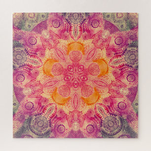 Spitzen-Ornament Mandala: Rundes Aquarelldesign