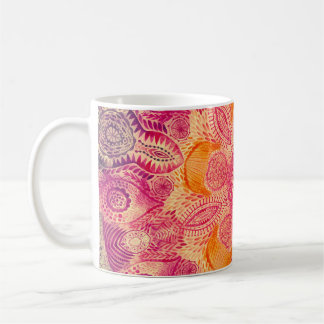 Spitzen-Ornament Mandala: Rundes Aquarelldesign Kaffeetasse