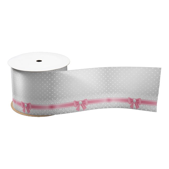 Spitzen, Perlen, silber, weiß, gürrisch, trendig,  Satinband (Spule)