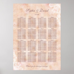 Spitzen-Rose Altes Papier Hochzeitskarte Poster