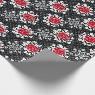 Spitzen-Rose Goth Heavy Metal Geschenkpapier