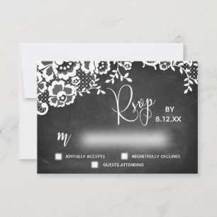 Spitzen-Schultafel Moderne Kalligrafie RSVP Karte