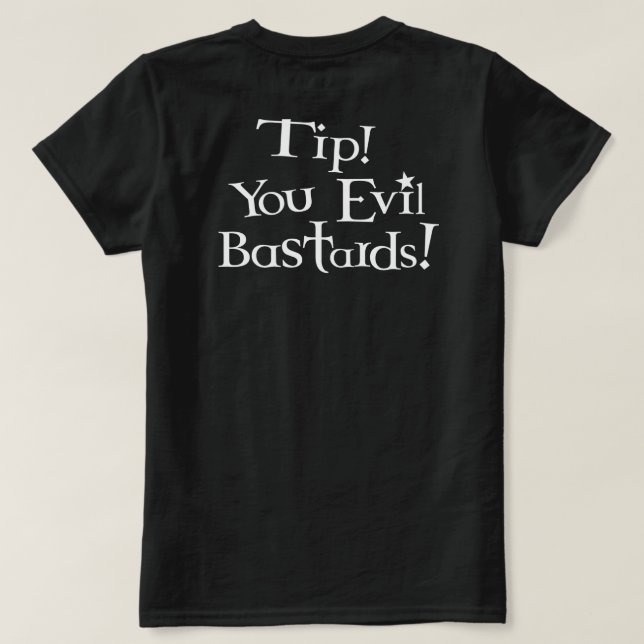 Spitzen Sie Ihren Barkeeper-Teufel T-Shirt (Design Rückseite)