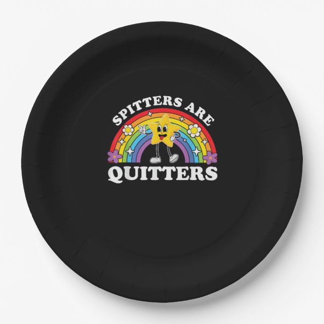Spitzen sind Quitter unpassend Edgy Adult Hum Pappteller (Vorderseite)