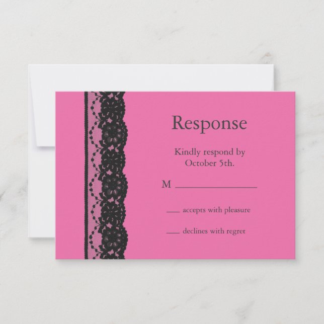 Spitzen-UAWG (Fuchsia) RSVP Karte (Vorderseite)