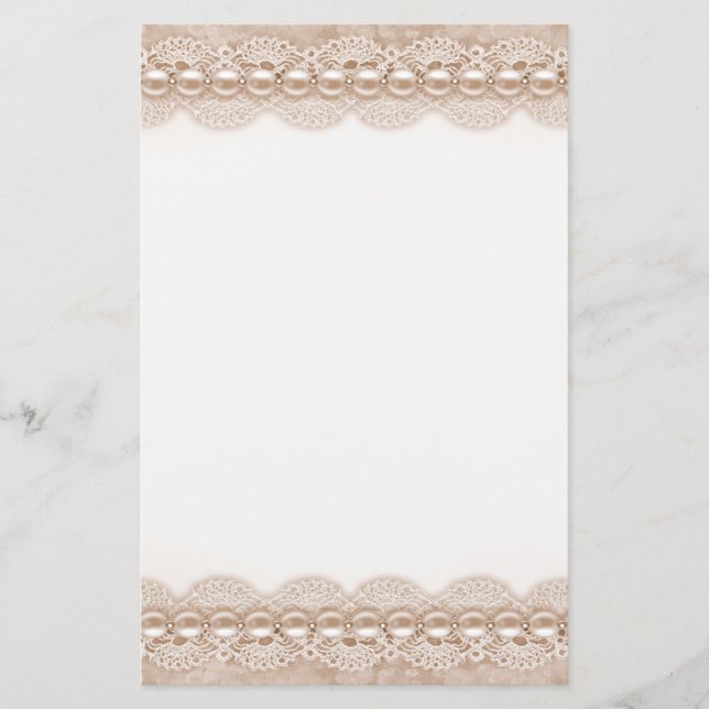 Spitzen und Perlen Textur Letterhead (Vorderseite)