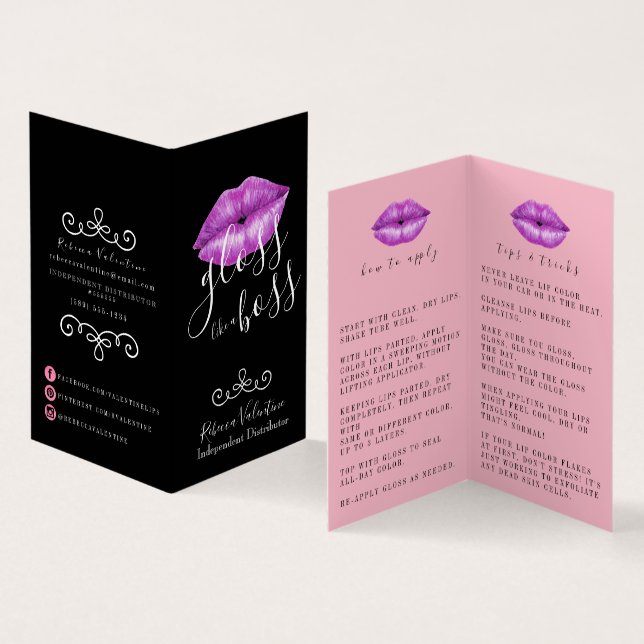 Spitzen und Tricks Lipsense Verteiler-Visitenkarte Visitenkarten (Innenseite und Außenseite)
