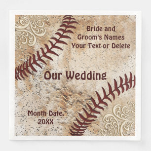 Spitzen und Vintage Baseball Hochzeit Napkins Serviette