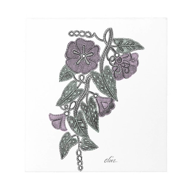 SpitzenBlume Notizblock (Vorderseite)