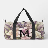 Spitzenblumen mit Monogramm lila Rosen Lavendel Li