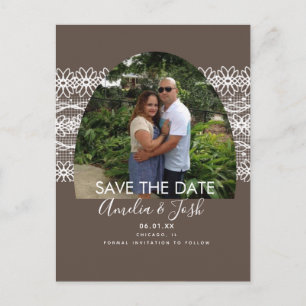 Spitzenbogen Save-the-Date-Foto-Postkarte Postkarte