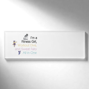 SPITZENFitness-dreifaches Spiel Namenschild