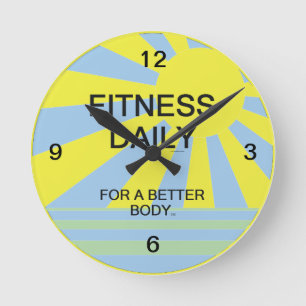 SPITZENFitness täglich Runde Wanduhr