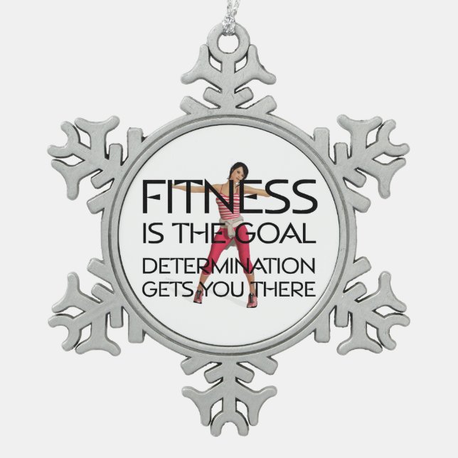 SPITZENFitness-Ziel Schneeflocken Zinn-Ornament (Vorderseite)