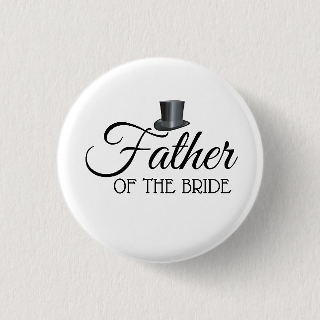 Spitzenhut-Vater der Braut-Knopf-Abzeichen Button (Vorderseite)
