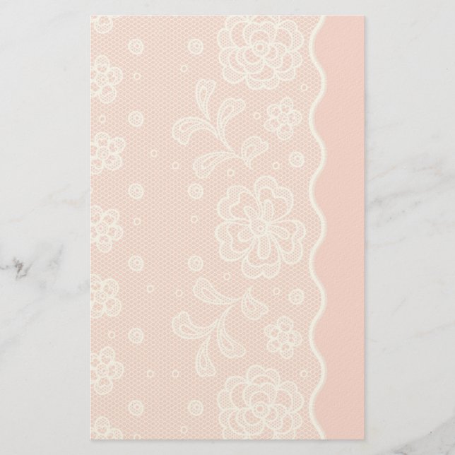 Spitzenmuster, Blume Vintag 4 Briefpapier (Vorderseite)