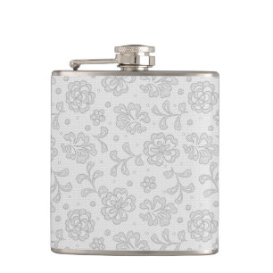 Spitzenmuster, Blumen vintage 1 Flachmann