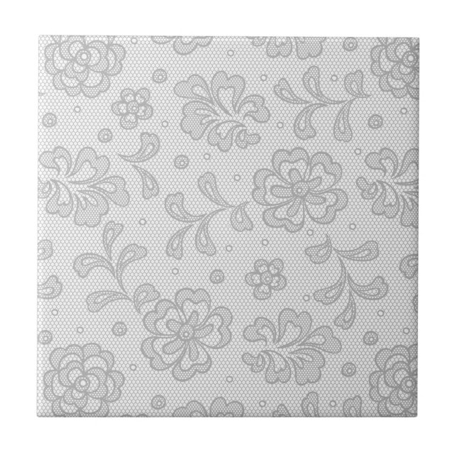 Spitzenmuster, Blumen vintage 1 Fliese (Vorderseite)
