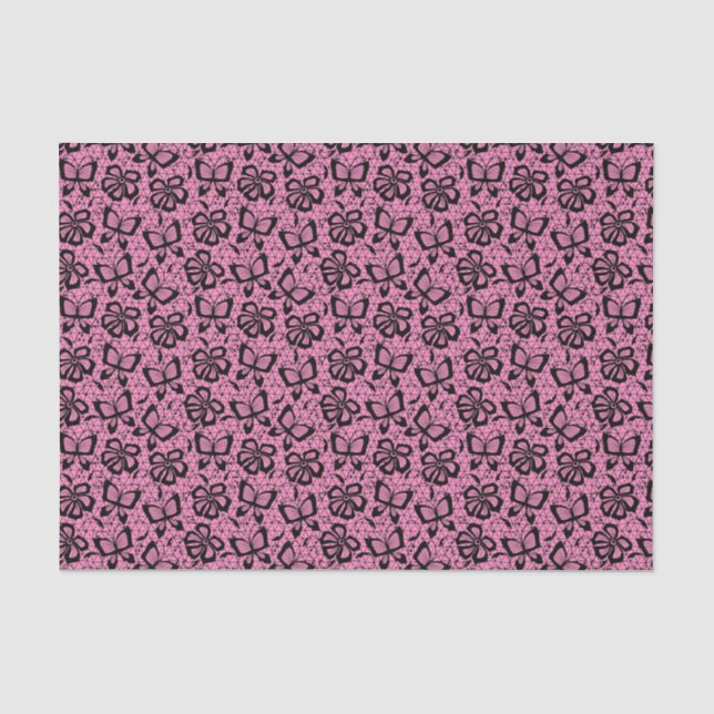 Spitzenmuster mit Schmetterlingen Seidenpapier (Vorderseite)