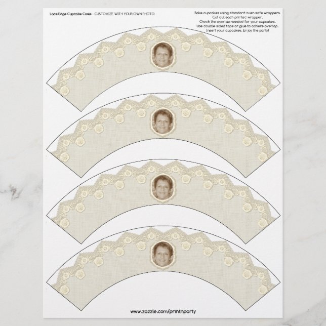 Spitzenrand Cupcake Cosie - Beige - individuell ei (Vorderseite)